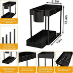 2 Pack Under Sink Organizers and Storage, 2-Tier Sliding Cabinet Organizer - Image 2
