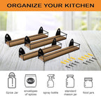 TJ.MOREE 4 Pack Spice Rack Wall Mounted Rustic Style Hanging Spice Organizer - Image 4