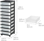 IRIS USA Plastic Drawer Storage Organizer Rolling Cart, - Image 3