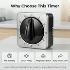 Searon Kitchen Timers for Cooking, Mechanical Wind Up Timer - Image 9