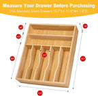 Kitchen Bamboo Silverware Organizer, Kitchen Drawer Organizer - Image 3