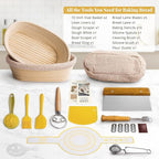 Sourdough Starter Kit, Banneton Bread Proofing Baskets Set, Sourdough Bread - Image 6