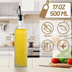 3-Pack Glass Oil Dispensers 500ML/17OZ, Oil and Vinegar Bottles Set - Image 2