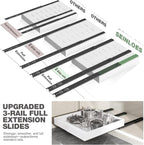 Seinloes 2 Pack Pull Out Cabinet Organizer 19" Deep, Full Extension 3 Slide - Image 6