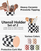 Checkered Kitchen Utensil Holder - Image 3