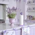 Leinuosen Lavender Paper Towel Holder Farmhouse Lavender Flower Wooden Paper - Image 3