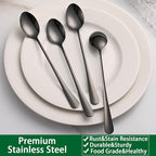 7.5 Inches Black Coffee Stirring Spoons Set, Long Handle Mixing Spoons - Image 5