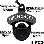 Wall Mounted Bottle Opener Stainless, Rustproof Post Mounted Beer Bottle Cap - Image 2