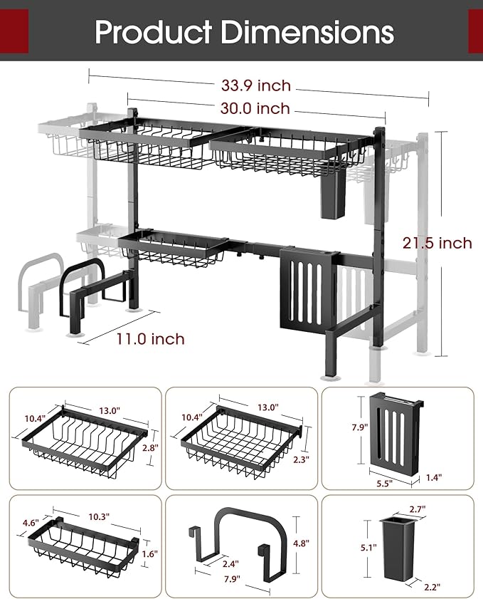 Sakugi Over The Sink Dish Drying Rack - Image 4