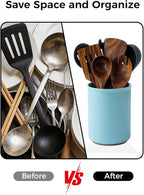 LoeJan Utensil Holder, Extra Large Utensil Crock, Stable Ceramic Utensil - Image 6