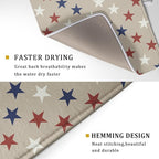 Patriotic July of 4th Blue Red White Star Dish Drying Mat - Image 3