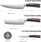 PAUDIN Kitchen Knife Set, 3 Piece High Carbon Stainless Steel Professional Chef - Image 2