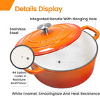 EDGING CASTING Enameled Cast Iron Dutch Oven, 5.5 Quart, Round Cast Dutch Ovens - Image 4