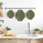 Collapsible Colander 3-Pack Set Space-Saving Foldable Kitchen Strainer - Image 7