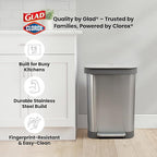 Glad Stainless Steel Step Trash Can, Series 2 - Image 9