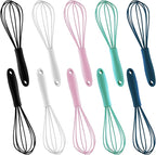 10-Piece Mini Multicolor Silicone Whisks, Heat-Resistant Up to 500°F by LAPXSNZD