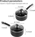 Nonstick Saucepan Set with Lid, Non Stick 2Qt & 3Qt Sauce Pan Set with Glass - Image 4
