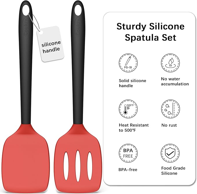 Coukre 2 Pack Silicone Spatula Set, High Heat Resistant, BPA Free Kitchen - Image 3