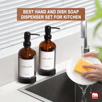 GMISUN Amber Glass Soap Dispenser - Image 6