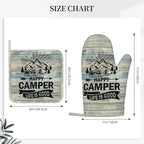 Happy Camper Oven Mitts and Pot Holders Sets of 4, Resistant Hot Pads - Image 3