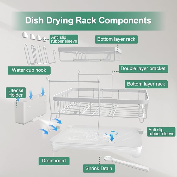 Dish Drying Rack, Two-Tier Dish Drying Rack - Image 7