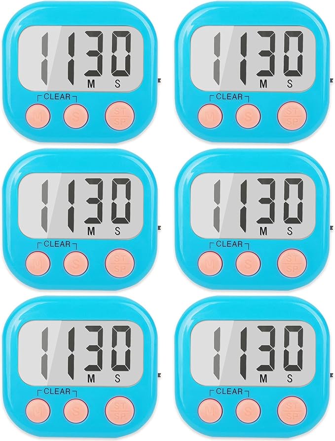 6 Pack Kitchen Timers Loud Ring Digital Timers by AOUCE