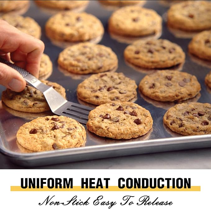 Commercial Quality Baking Sheet Pan Set, Natural Aluminum Cookie Sheet - Image 4