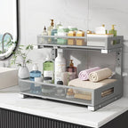 2 Pack 17IN Depth Under Sink Storage Organizer, Large 2-Tier Elegant Mesh Pull - Image 7
