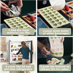 Heart Shape Ice Cube Tray, 21 Holes Silicone Ice Cube Mold - Image 4
