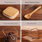HHMJSM 6 Pcs Square Glass Jar - 27 oz Large Sugar Container with 148 Kitchen - Image 6