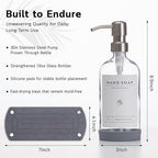 Kitchen Soap Dispenser Set - 16OZ Clear Glass Bottle - Image 4