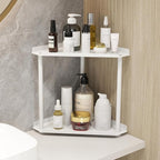 Jesginboo 2 Tier Bathroom Counter Organizer, Vanity Organizer Corner Shelf - Image 2