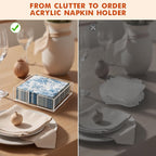 Kordory Acrylic Napkin Holder for Table, Modern Square Paper Napkin Holders for - Image 3