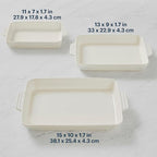 Pyrex 3-Piece Ceramic Bakeware Set, Nonstick Casserole Dish - Image 4
