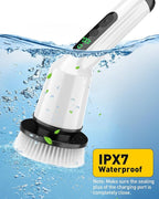 Shower Scrubber with Long Handle, Shower Cleaner Brush with 8 Brush Heads - Image 8