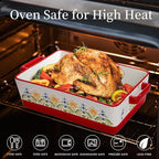 WRINGKIT Set of 3 Ceramic Baking Dishes, Rectangular Casserole Dish - Image 4