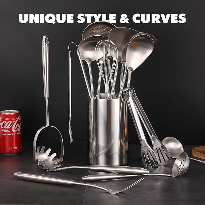 18/10 Stainless Steel Cooking Utensils Set - Image 3