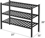 ROMGUAR CRAFT 3 Tier Bamboo Shoe Rack - Image 3