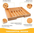Large Premium Bamboo Silverware Organizer - Image 5