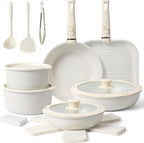 Pots and Pans Set Non Stick 20PCS, Ceramic Cookware Set Detachable Handle Non by HealthyCookingHappyLiving