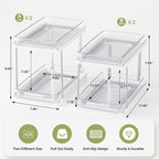 Delamu 2-Tier Bathroom Under Sink Organizers and Storage, Pull Out Cabinet - Image 2