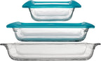 Libbey Baker’s Premium 5 Piece Glass Baking Dish Set, Stackable Casserole Dish by Libbey