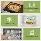 HOMBERKING 8 Pack Glass Food Storage Containers - Image 4
