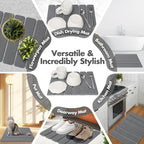 Stone Dish Drying Mat for Kitchen Counter, Eco-friendly, Instant Drying Pad - Image 6
