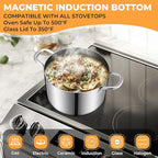 Tri-Ply Stainless Steel Stock Pot, 6.5 Quart Heavy Duty Induction Cooking Pot - Image 3