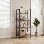 DUMOS 4 Tiers Bookshelf, Classical Book Shelf, Tall Display Shelves in Living - Image 2