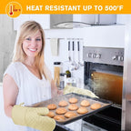 6 Pcs Oven Mitts and Pot Holders, 500℉ Heat Resistant Oven Mitts - Image 2