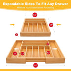Large Premium Bamboo Silverware Organizer - Image 2