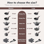 SENSARTE Pots and Pans Set Non stick, Non toxic Healthy Induction Cookware Sets - Image 8