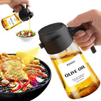 mqnxoi 2 in 1 Glass Oil Sprayer & Dispenser, 16oz/470ml Olive Cooking, Air Fryer - Image 9